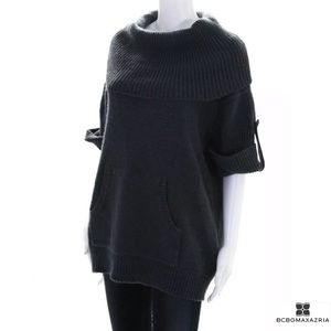 BCBGMAXAZRIA Turtleneck Short Sleeve Tunic Sweater